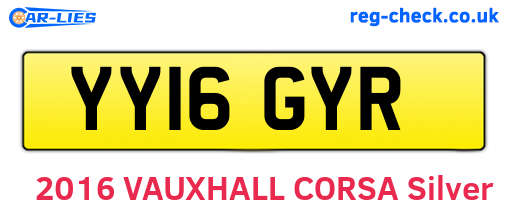 YY16GYR are the vehicle registration plates.