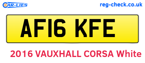 AF16KFE are the vehicle registration plates.