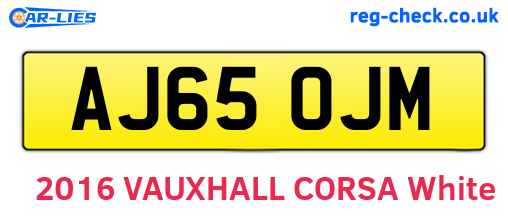 AJ65OJM are the vehicle registration plates.