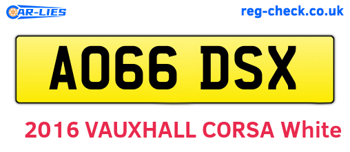 AO66DSX are the vehicle registration plates.