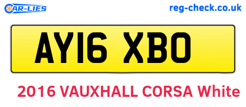 AY16XBO are the vehicle registration plates.