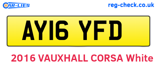 AY16YFD are the vehicle registration plates.