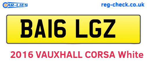 BA16LGZ are the vehicle registration plates.