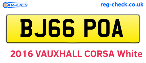 BJ66POA are the vehicle registration plates.