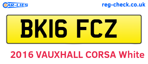 BK16FCZ are the vehicle registration plates.