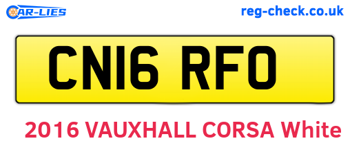 CN16RFO are the vehicle registration plates.