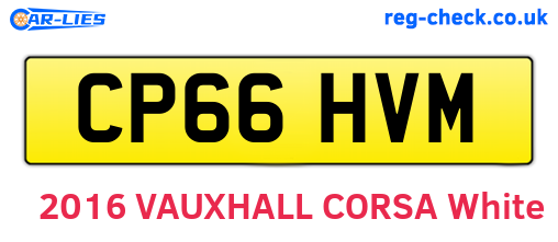 CP66HVM are the vehicle registration plates.