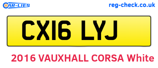 CX16LYJ are the vehicle registration plates.