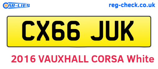 CX66JUK are the vehicle registration plates.