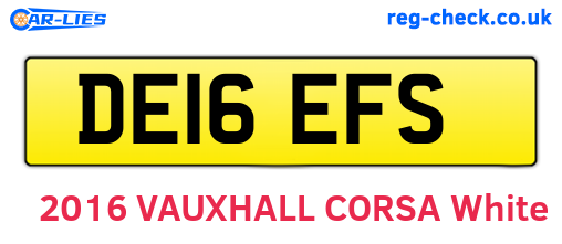 DE16EFS are the vehicle registration plates.