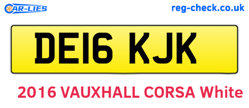 DE16KJK are the vehicle registration plates.