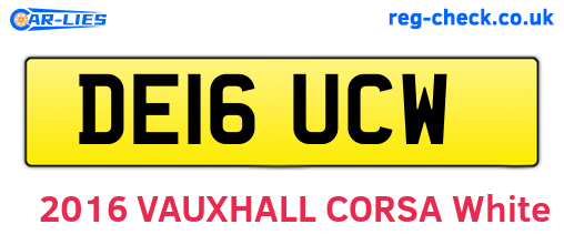 DE16UCW are the vehicle registration plates.