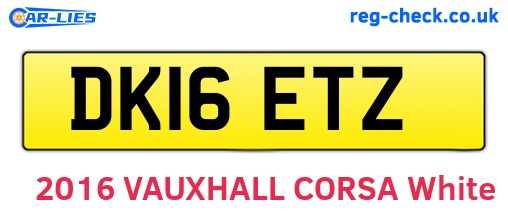 DK16ETZ are the vehicle registration plates.