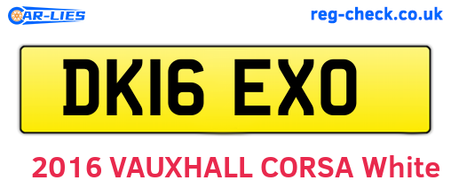 DK16EXO are the vehicle registration plates.