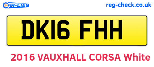 DK16FHH are the vehicle registration plates.