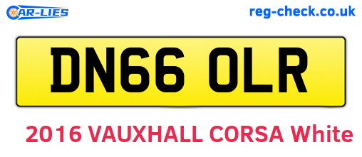 DN66OLR are the vehicle registration plates.