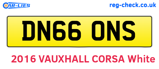 DN66ONS are the vehicle registration plates.