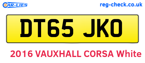 DT65JKO are the vehicle registration plates.