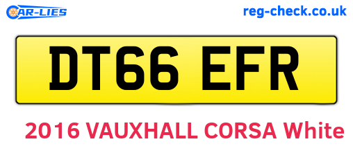 DT66EFR are the vehicle registration plates.
