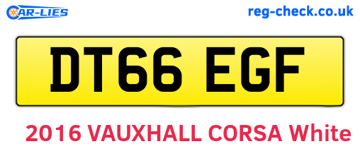 DT66EGF are the vehicle registration plates.