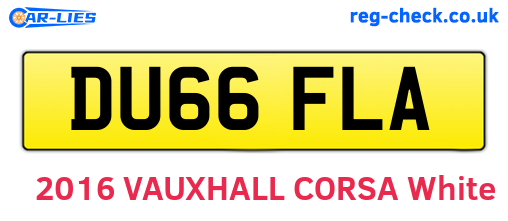 DU66FLA are the vehicle registration plates.