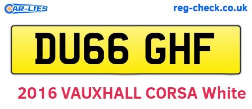 DU66GHF are the vehicle registration plates.