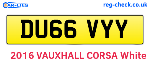DU66VYY are the vehicle registration plates.