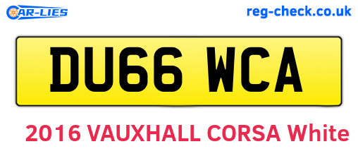 DU66WCA are the vehicle registration plates.