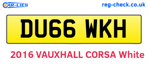 DU66WKH are the vehicle registration plates.