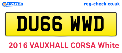 DU66WWD are the vehicle registration plates.