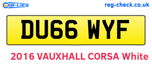 DU66WYF are the vehicle registration plates.