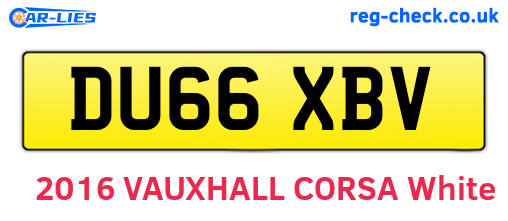DU66XBV are the vehicle registration plates.