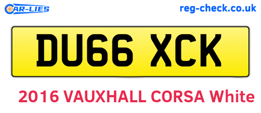 DU66XCK are the vehicle registration plates.