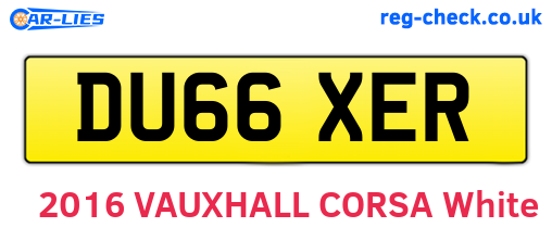 DU66XER are the vehicle registration plates.