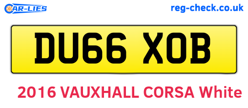 DU66XOB are the vehicle registration plates.