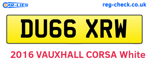 DU66XRW are the vehicle registration plates.