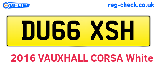 DU66XSH are the vehicle registration plates.