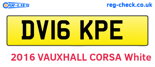 DV16KPE are the vehicle registration plates.