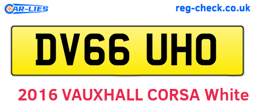DV66UHO are the vehicle registration plates.