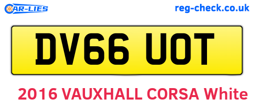 DV66UOT are the vehicle registration plates.