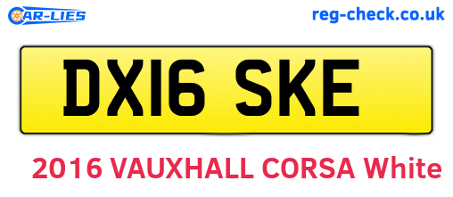 DX16SKE are the vehicle registration plates.