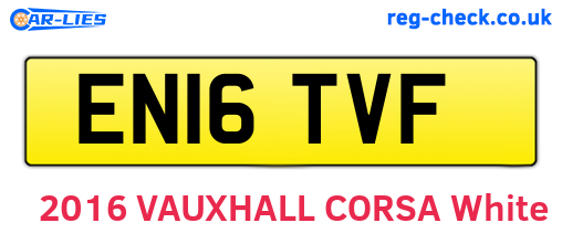 EN16TVF are the vehicle registration plates.