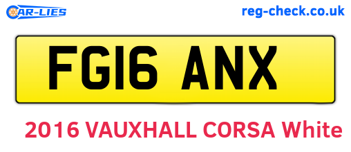 FG16ANX are the vehicle registration plates.