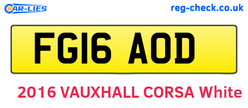 FG16AOD are the vehicle registration plates.
