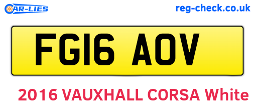FG16AOV are the vehicle registration plates.