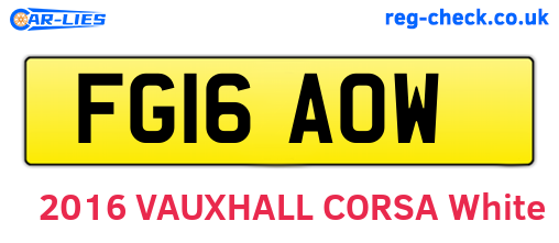 FG16AOW are the vehicle registration plates.