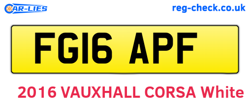 FG16APF are the vehicle registration plates.