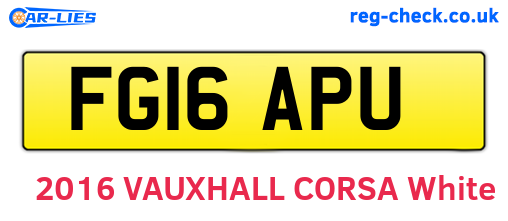 FG16APU are the vehicle registration plates.
