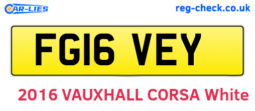 FG16VEY are the vehicle registration plates.