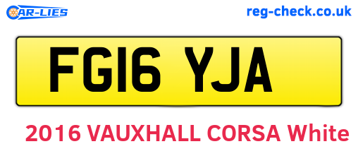FG16YJA are the vehicle registration plates.